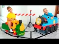 Vlad and Niki play with Toy Trains