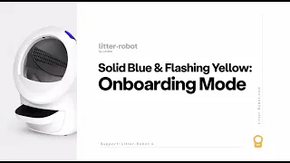Solid Blue with a Flashing Yellow WiFi Onboarding Mode Litter-Robot 4