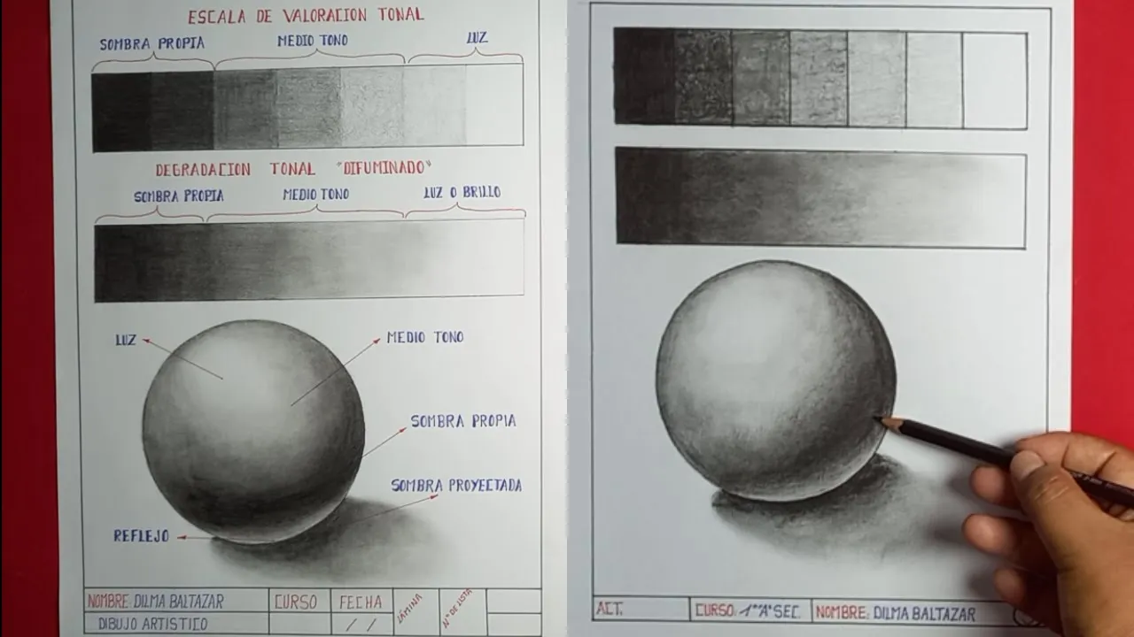 APRENDE a SOMBREAR - Paso a Paso con ESCALA DE GRISES Y CÓMO DIBUJAR UNA ESFERA REALISTA A LÁPIZ.