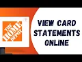 HOW TO VIEW HOME DEPOT CARD STATEMENTS ONLINE