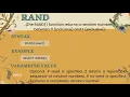 RAND Function