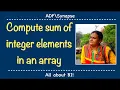 Azure Data Factory Synapse Compute sum of integer elements in array