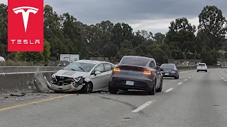 MODEL Y HIT RECKLESS TOYOTA PRIUS!