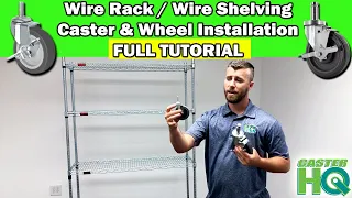Wire Shelving Wheels Caster Installation Tutorial - Fits All Major Brands of Wire Racks