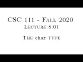 C Programming Fall 2020 - Lecture 8 01