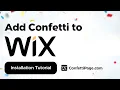 Wix ConfettiPage com Confetti Code installation tutorial