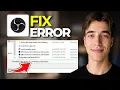 How To Fix OBS Encoder Error While Recording Tutorial 2026