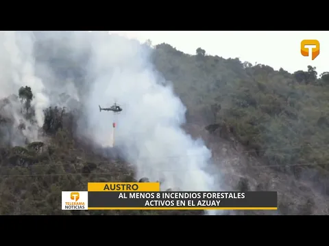 Al menos 8 incendios forestales activos en el Azuay