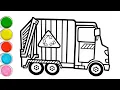 Garbage Truck Coloring Fun Recycling Truck Drawing for Kids