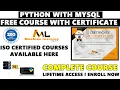 Python with My SQL Free Complete Course with Certificate Free Database Course