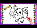 EASY FUN Coloring Pokemon Eevee Pokemon Coloring Book Pages
