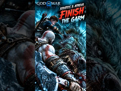 Kratos & Atreus FINISH Garm! 🔥🐺 | God of War Ragnarök #Shorts #godofwar