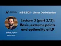 MS-E2121 - Linear Optimization