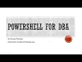PowerShell For DBA Part-1
