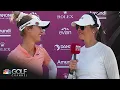 Nelly Korda interviewed by sister Jessica after 4 under Amundi Evian Champ Thursday Golf Channel