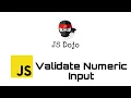 070 JavaScript Validate Numeric Input JS Dojo Myanmar Version