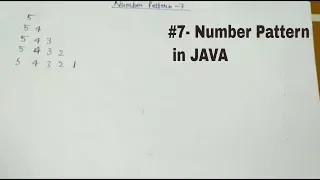 7 - Number Pattern in JAVA hindi
