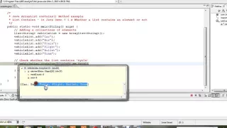 JAVA ARRAYLIST CONTAINS METHOD EXAMPLE DEMO
