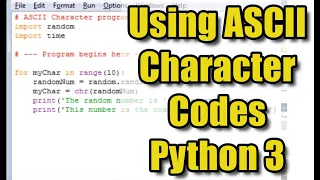 Working with ASCII Character Codes in Python 3