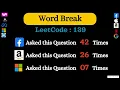 Word Break LeetCode 139 Medium