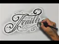 Dibujando Chicanas Faith Lettering tattoo - time lapse drawing