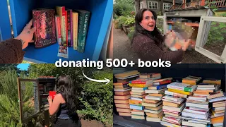 MASSIVE book unhaul donating 500 books to Little Free Libraries