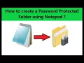 Create a Password Protected Folder Using Notepad Folder Locker Personal Vault