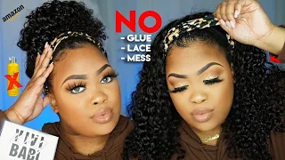 LAZY 10 MINUTE AMAZON PRIME HEADBAND WIG NO GLUE NO LACE NO STRESS