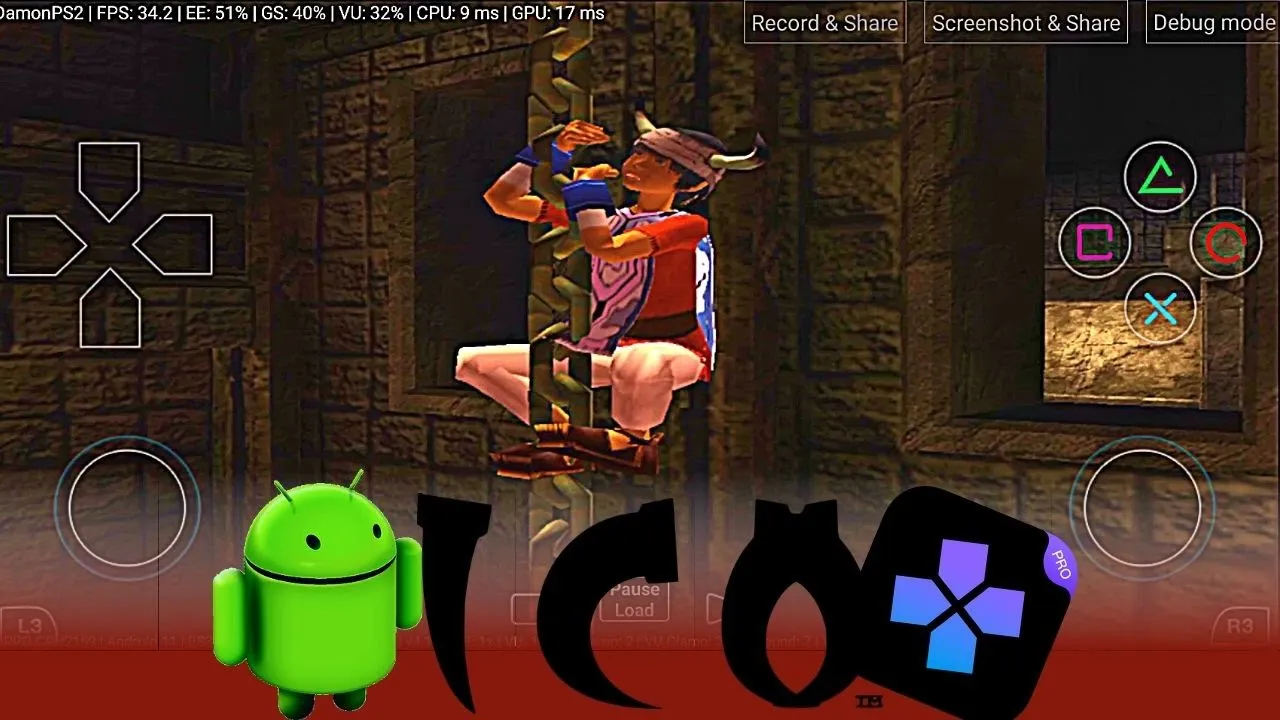ICO Game - PS2 Emulator Android Gameplay [Damon Ps2 PRO] - Game APK Mobile