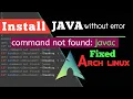 How to install java in arch linux command not found javac java in vs code