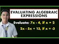 Evaluating Algebraic Expressions
