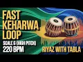 Fast Keherwa Loop for all Songs | 220 BPM | Scale G | Bhajans, Songs #rhythm #riyazwithtabla
