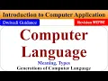 Computer Language Generations of Computer Language Machine Language Assembly High Level language