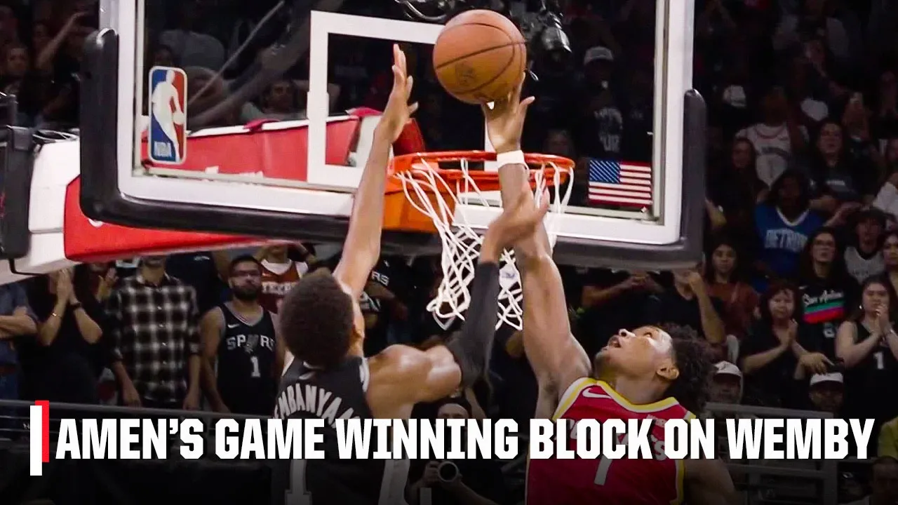 AMEN THOMPSON BLOCKS WEMBY TO WIN THE GAME FOR THE ROCKETS 😱 | NBA on ESPN
