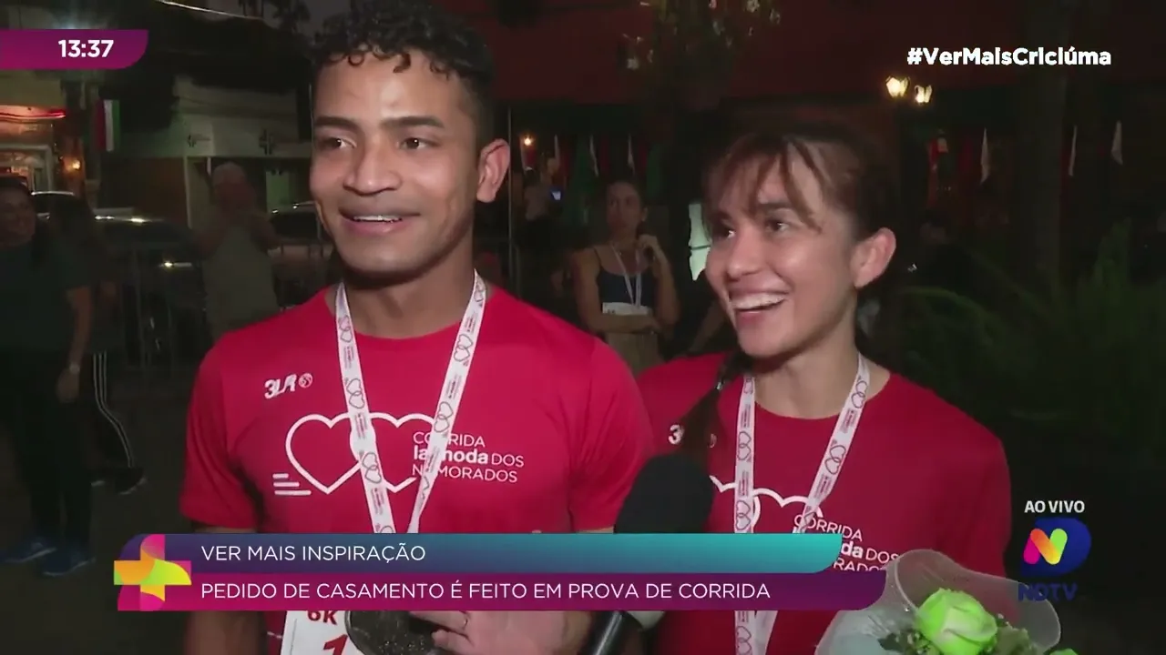 Pedido de casamento fechou 'com chave de ouro' a 'Corrida dos Namorados' em Nova Veneza