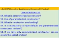 Part 14 Net c OOPS What is parameterized constructor constructor overloading Constructor Use