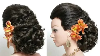 Romantic Curly Wedding Updo for Long Hair | Bridal Hairstyle Tutorial