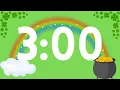 Saint Patrick s Day 3 Minute Timer Classroom Timer Rainbow Timer Shamrock Countdown