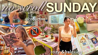 COZY NO SCROLL SUNDAY VLOG🪴 8AM productive & realistic day in my life OFFLINE, hobbies, workouts!