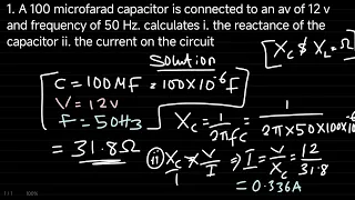 AC Circuit Capacitive Inductive Reactance Calculations Explained Part 10