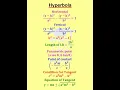 Hyperbola Formulas