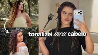 fiquei morena | tonalizei meu cabelo 🤎 do loiro ao castanho 💁🏻♀️