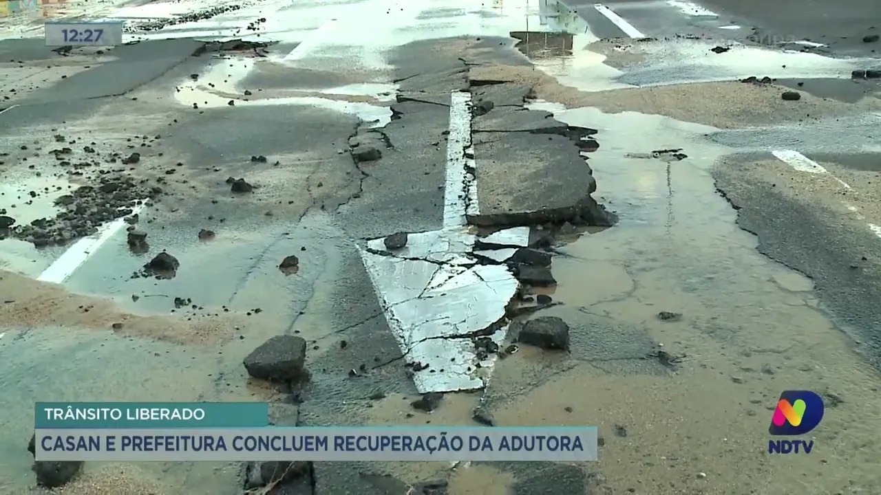 Recuperação de adutora rompida na Gustavo Richard é concluída