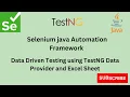 Part 11 Data Driven Testing Using Excel File Selenium automation framework