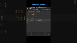 example of the continue statement in C programming language