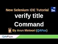 New Selenium IDE - Part 25