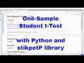 Python - One-Sample Student t Test with stikpetP
