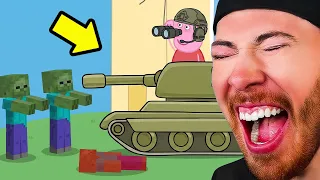 Can PEPPA PIG Survive MINECRAFT ZOMBIES?! (Funny Animation)