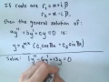 Homogeneous Second Order Linear DE - Complex Roots Example