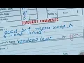 Report Card Remarks for students Remark